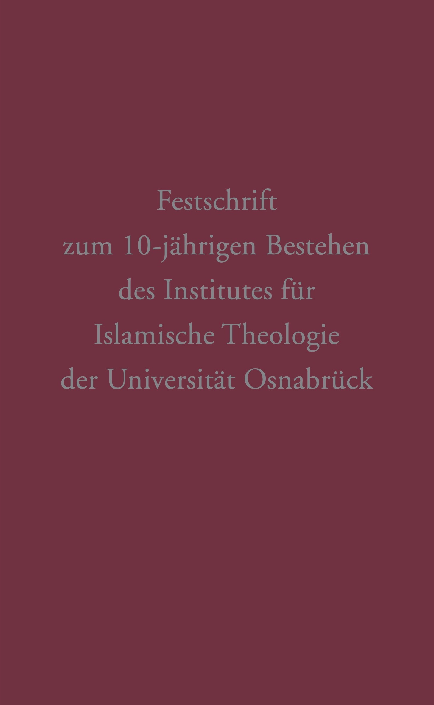 Die Festschrift zum Jubiläum des IIT ist im Sekretariat des IIT erhältlich.